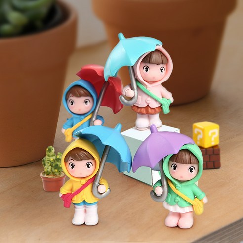 저렴한 가격에 귀여움 폭발! 책상 위 힐링템, 미니 우산 소녀 피규어