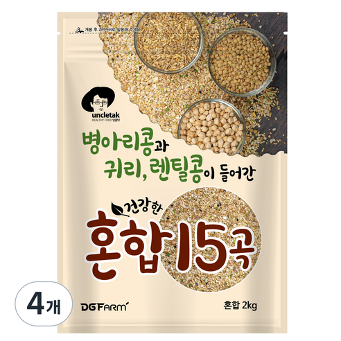엉클탁 병아리콩과 귀리 렌틸이 들어간 혼합 15곡, 2kg, 4개