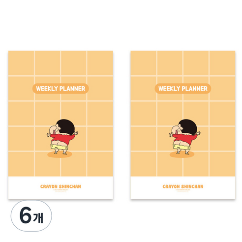 짱구는못말려 위클리 만년형 중철노트, 옐로우, 6개