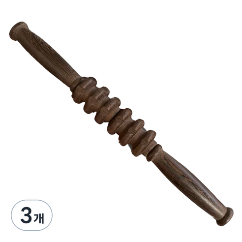 모두의시작 원목 나무 고급형 마사지 롤러 사이즈1, 우드톤, 3개