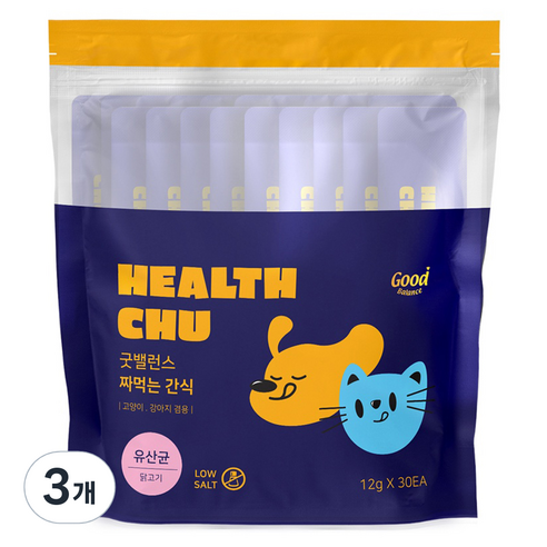 굿밸런스 반려동물 짜먹는 간식 30p, 닭고기, 360g, 3개