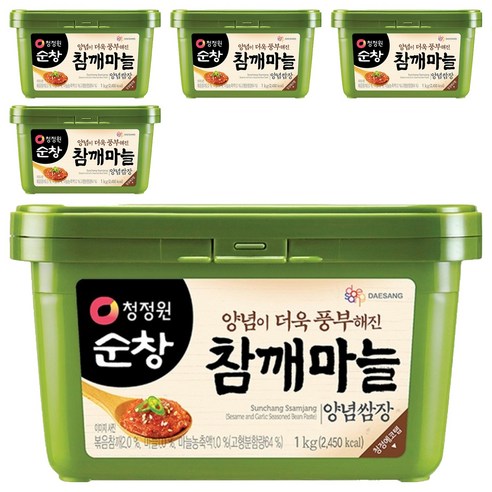 청정원순창 참깨마늘 양념쌈장, 5개, 1kg