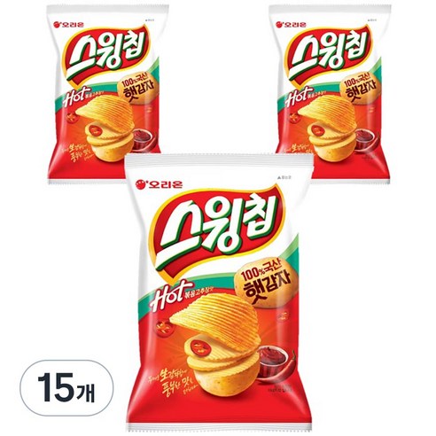 스윙칩 핫 볶음고추장맛, 124g, 15개