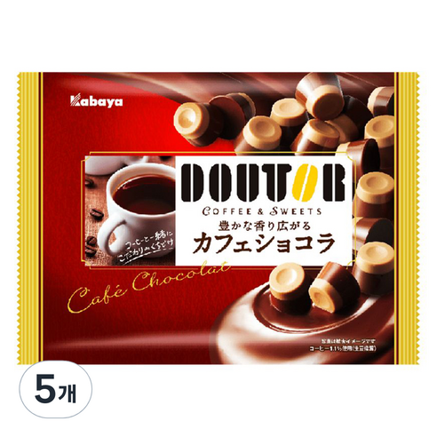 카바야 도토루 카페 쇼콜라 밀크초콜릿, 98g, 5개
