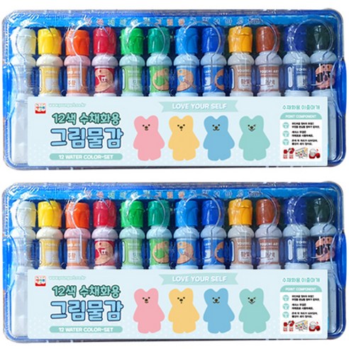 영아트 그림물감 남아용 2p, 12색