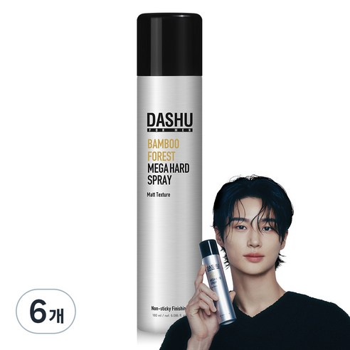 다슈 포 맨 밤부 포레스트 메가 하드 헤어 스프레이, 180ml, 6개