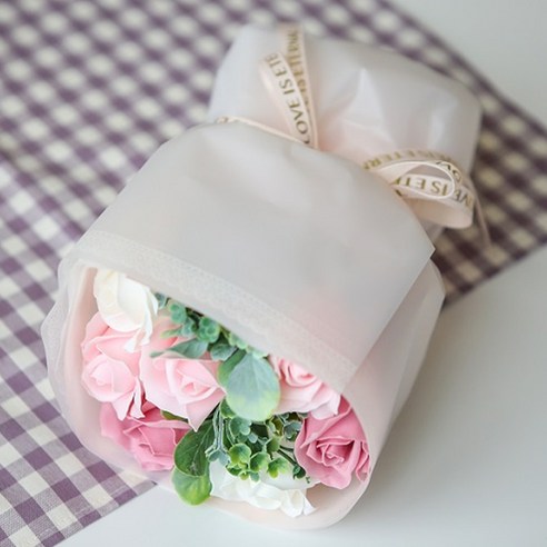 제이하니 러블리 비누 꽃다발 7송이 + 쇼핑백, 핑크(꽃다발)