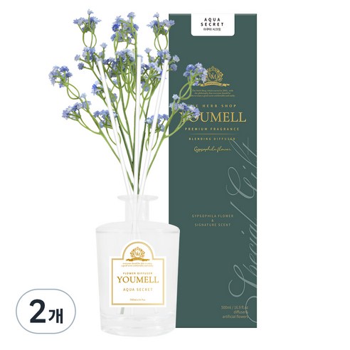 유멜 안개꽃 디퓨저 500ml, 아쿠아시크릿, 2개