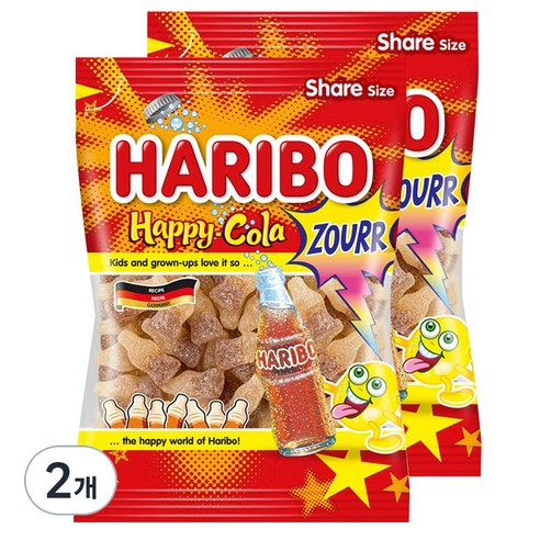 하리보 해피콜라 사우어 젤리, 200g, 2개