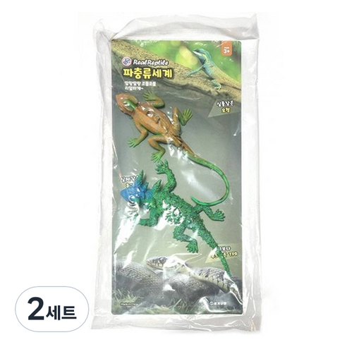 큰 귀 도마뱀 + 뿔 도마뱀 피규어 세트, 2세트