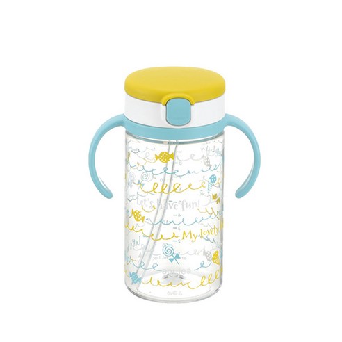릿첼 AQ 빨대컵 320ml, 옐로우, 1개