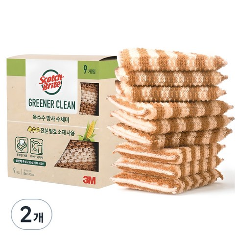 스카치브라이트 옥수수 망사수세미, 9개입, 2개