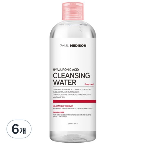 폴메디슨 히알루론산 클렌징 워터, 510ml, 6개