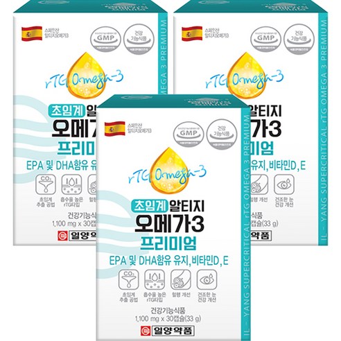 일양약품 초임계 알티지 오메가3 프리미엄 33g, 3개