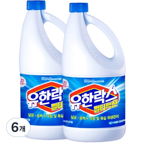 유한락스 멀티액션 레귤러 락스, 1.8L, 6개