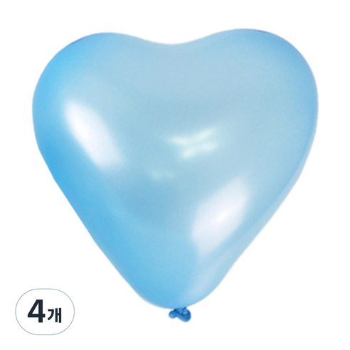 파티쇼 하트모양 풍선 펄 15cm 100p, 아주르, 4개