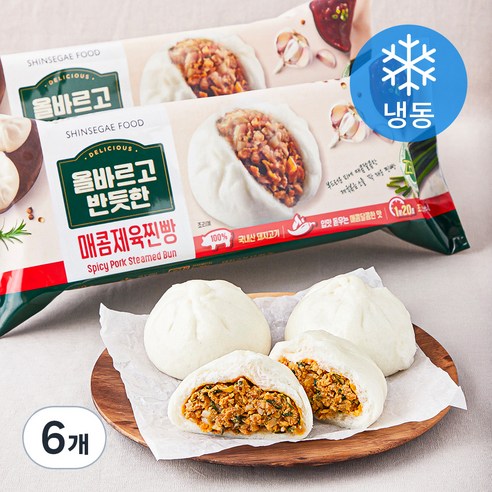 올반 매콤제육찐빵 (냉동), 90g, 4개입, 6개