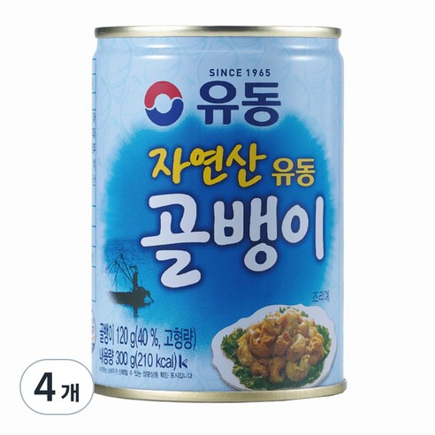 유동 자연산 골뱅이 통조림, 300g, 4개 300g × 4개 섬네일