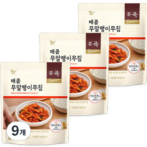본죽 매콤 무말랭이무침, 80g, 9개