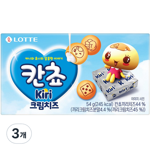 롯데웰푸드 칸쵸 끼리 크림치즈, 54g, 3개