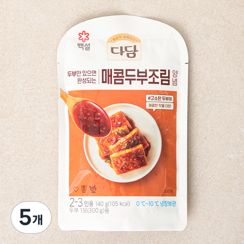 다담 매콤 두부조림 양념, 140g, 5개