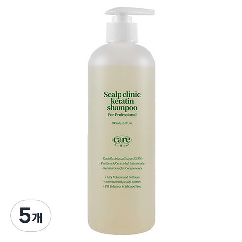 케어브리앙 센텔라 두피 클리닉 단백질 샴푸 자몽향, 500ml, 5개