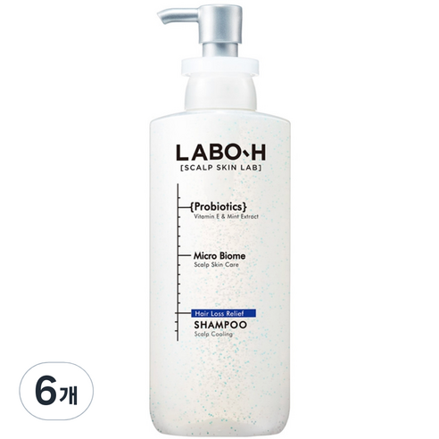 라보에이치 프로바이오틱스 탈모증상완화 샴푸 두피쿨링, 6개, 400ml