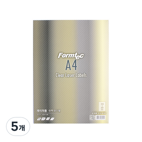 폼텍 반투명 전산라벨 210 x 297 mm 10매 LC-3130, 1칸, 5개