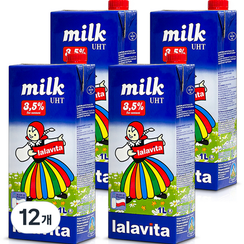 라라비타 멸균 우유, 1L, 12개
