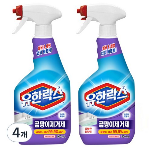 유한양행 유한락스 곰팡이제거제, 500ml, 4개