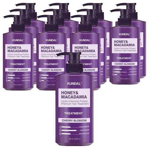 쿤달 허니 앤 마카다미아 헤어 트리트먼트 체리블라썸향, 500ml, 12개