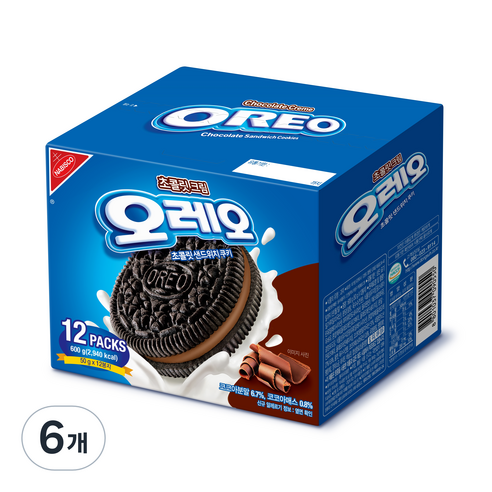 오레오 초콜릿크림, 600g, 6개