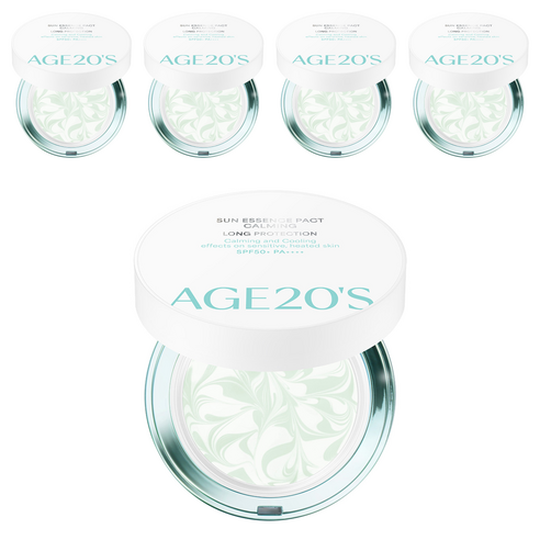 [비건뷰티] 에이지투웨니스 선 에센스 팩트 카밍 롱프로텍션 SPF50+ PA++++, 12.5g, 5개