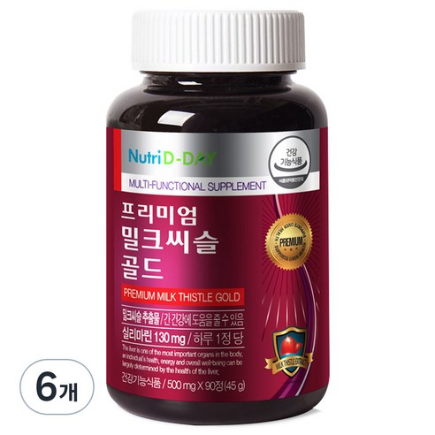 뉴트리디데이 프리미엄 밀크씨슬 골드 500mg, 90정, 6개