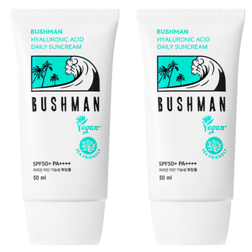 부쉬맨 히알루론산 데일리 선크림 SPF50+ PA++++, 50ml, 2개