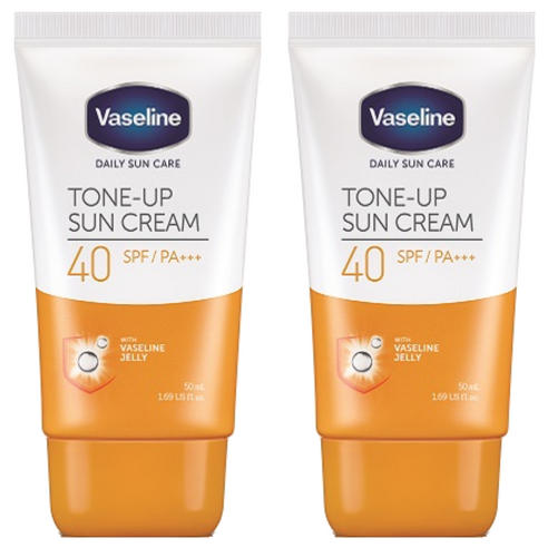 바세린 톤 업 선크림 SPF40 PA+++, 50ml, 2개