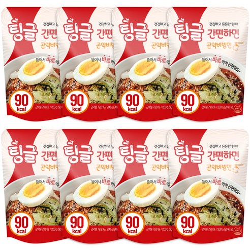 로엘 팅글 간편하면 곤약 비빔냉면, 8개, 200g