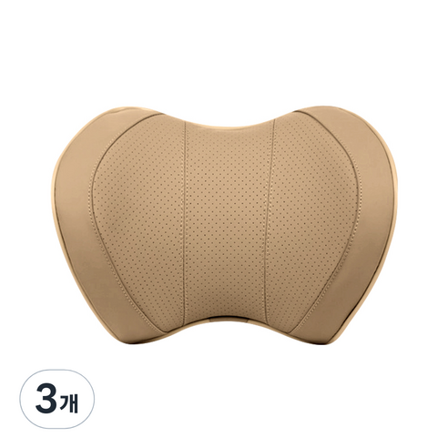카템 힐링 차량용 목받침 넥쿠션 CT143 28.5 x 20 cm, 베이지, 3개