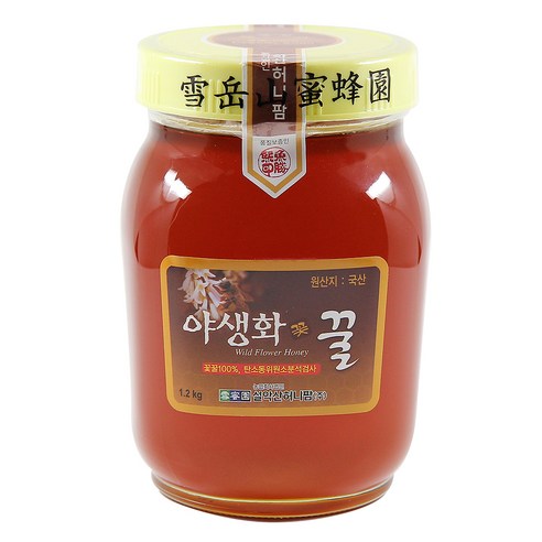 1개의 설악산허니팜 야생화꿀, 1.2kg 석청꿀 1개의 설악산허니팜 야생화꿀, 1.2kg 석청꿀