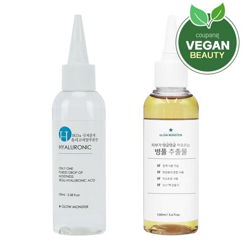 글로우몬스터 병풀 추출물 100ml + 3Kda 올리고 히알루론산 2% 원액 100ml, 1세트