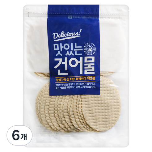 해맑은푸드 맛나포 튀김쥐포, 400g, 6개