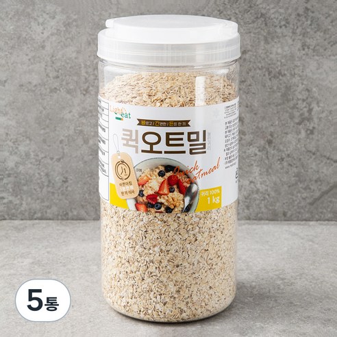 라이트잇 바로먹는 퀵 오트밀, 1kg, 5통