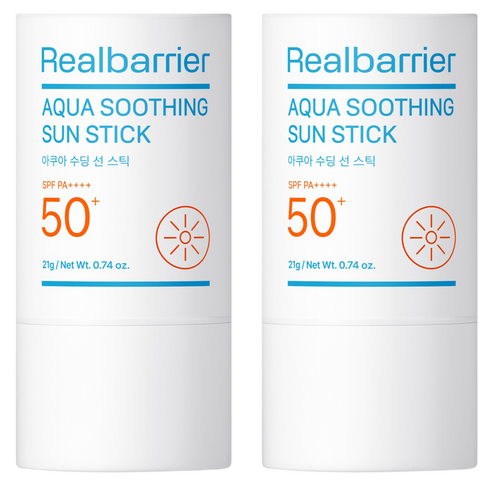 리얼베리어 아쿠아 수딩 선스틱 SPF50+ PA++++, 21g, 2개