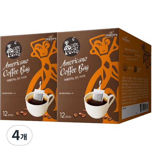 쟈뎅 까페모리 아메리카노 원두 커피백, 48g, 12개입, 4개