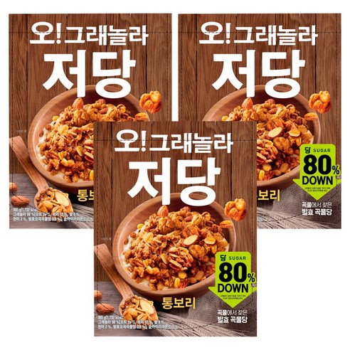 마켓오네이처 오 그래놀라 맛있는 저당 시리얼, 360g, 3개
