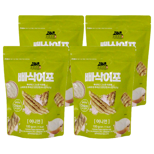 빠삭어포 어니언, 100g, 4개