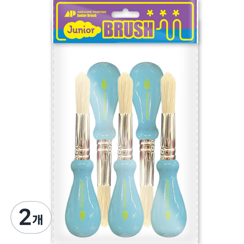 어썸페인팅 이지그립 주니어 붓 BABY BLUE 5p, 2개, 125mm