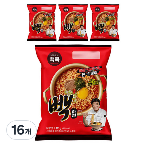 백쿡 빽라면 115g, 16개