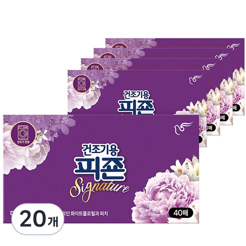 건조기용 피죤 미스틱레인, 20개, 40매