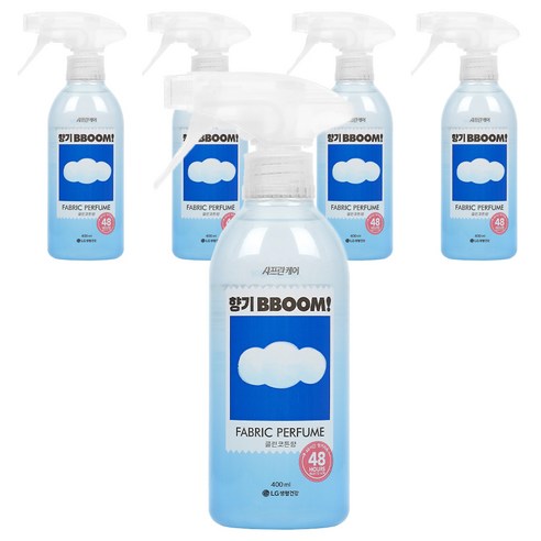 샤프란 케어 섬유탈취제 향기뿜 클린코튼향, 400ml, 5개